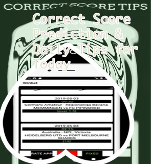 Today correct score football prediction